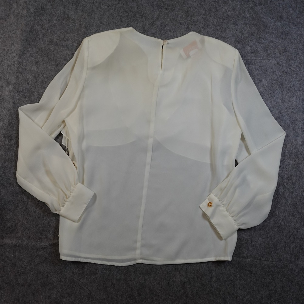 Vintage Jordan Top Womens 10 NWT Chiffon Ruffle Victorian Fairy Coquette White - Picture 6 of 10
